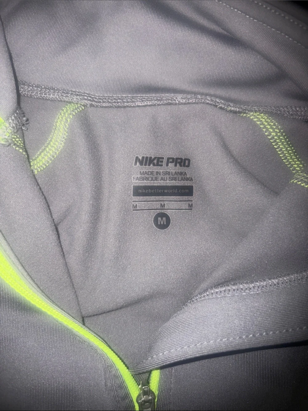 Nike Pro Women’s Gray and Green Half-Zip